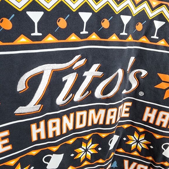 Tito's Handmade Vodka Ugly Christmas Sweater XL Pullover Embroidered - Picture 2 of 8